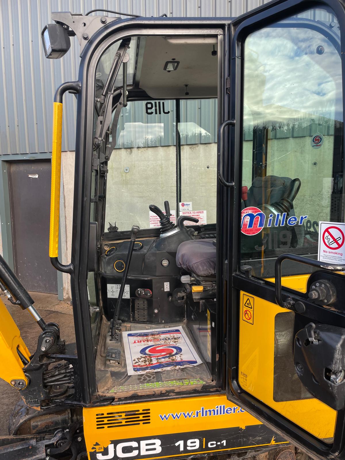 JCB 19C mini excavator rear view