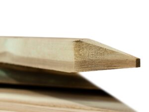 Square pointed timber stake post for fencing, landscaping, and outdoor timber structures