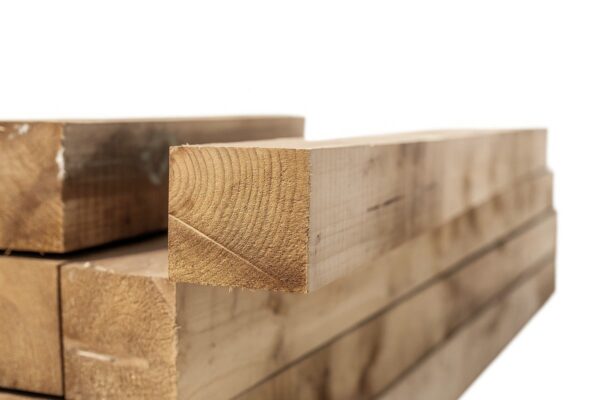 Stacked square timber posts for fencing, landscaping, and DIY building projects