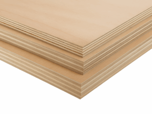 Stack of exterior grade plywood sheets for outdoor construction, cladding, and general timber projects