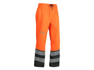 Husqvarna hi-vis rain trousers functional PPE from R & L Miller Ayrshire Glasgow Dumfries Scotland