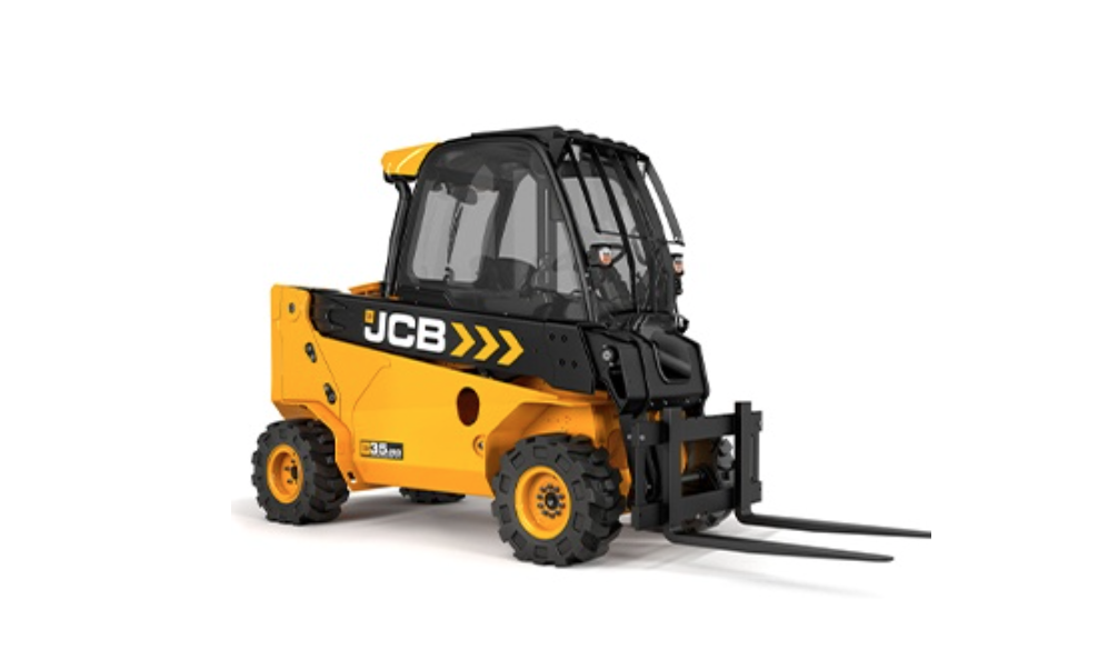 JCB skid steer loader with pallet forks attachment for plant hire