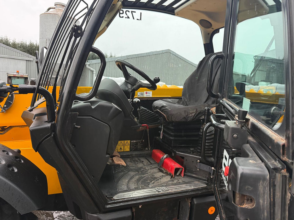 JCB 3CX cab interior, controls and operator seat