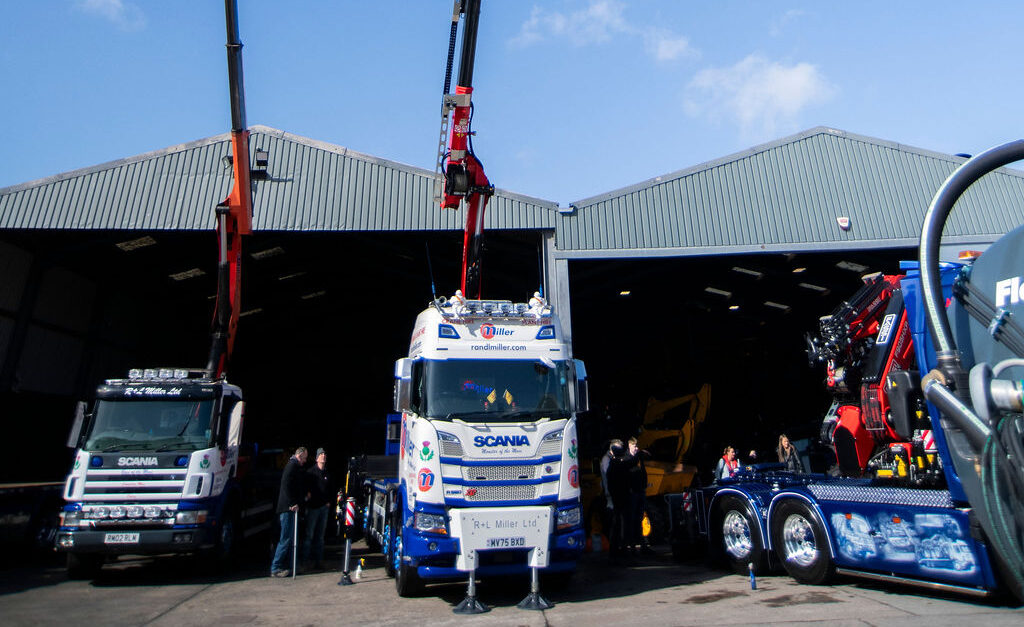 R and L Miller Scania R560 specialist HIAB transport vehicle